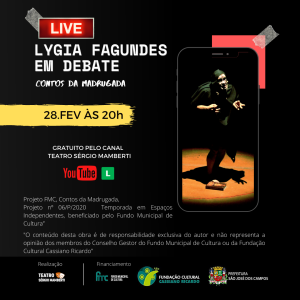 Live “Lygia Fagundes em Debate” Dia 28 de fevereiro às 20h- Gratuito pelo YouTube