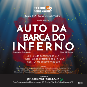 Espetáculo Estudantil “Auto da Barca do Inferno” – dias 01, 02 e 04 de dezembro